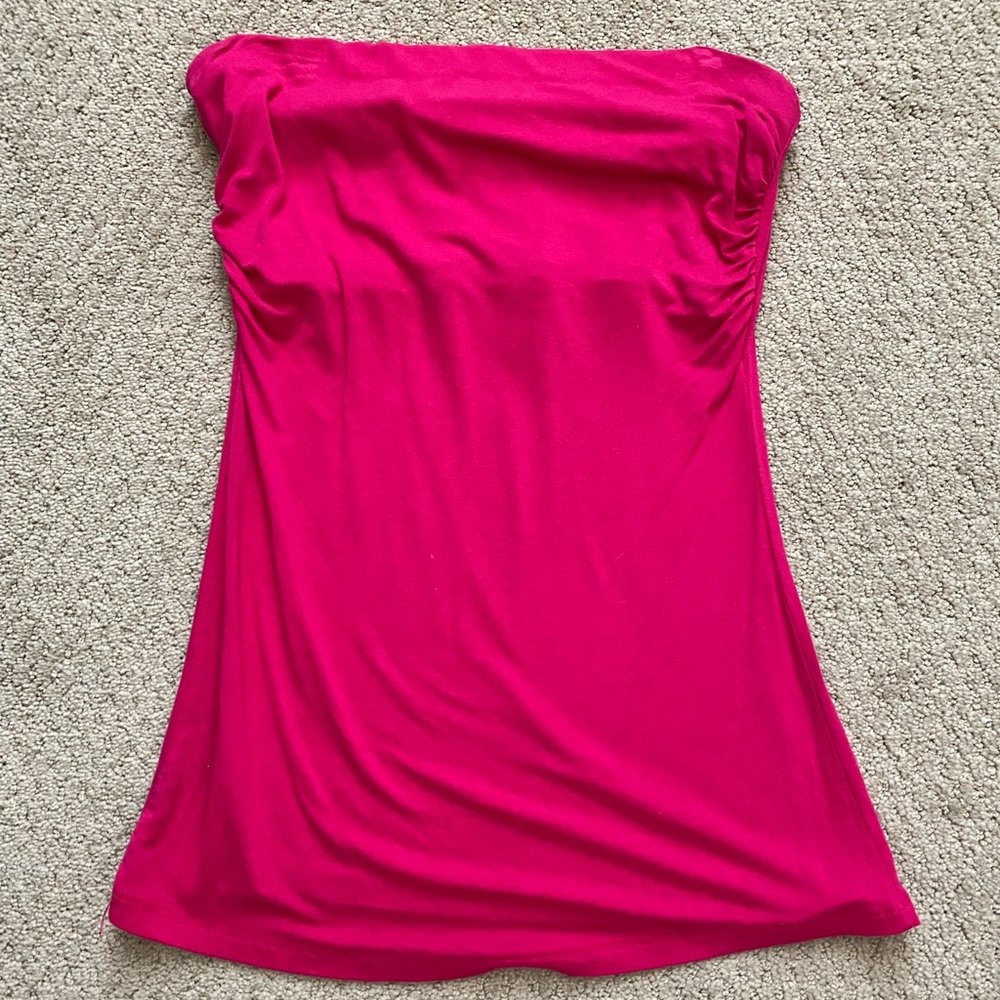 Pink strapless top
